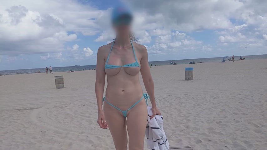 I spent an afternoon at the beach wearing a tiny bikini that barely covers anything