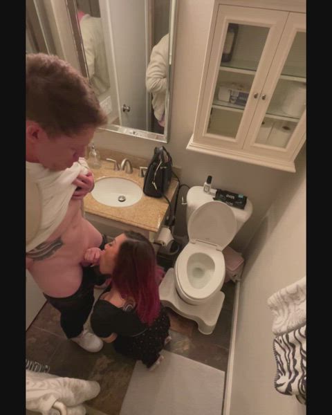 face fuck me in the bathroom during the party