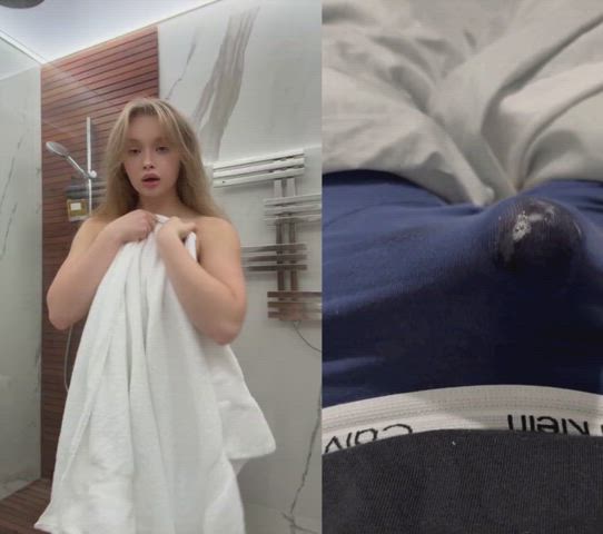 Split-Screen: N-no, don't drop that towel!