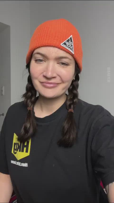 a cutie in and out of my beanie :p