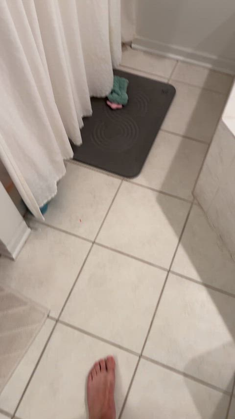 He opened the shower door and said he needed help so I got on my knees and took his load