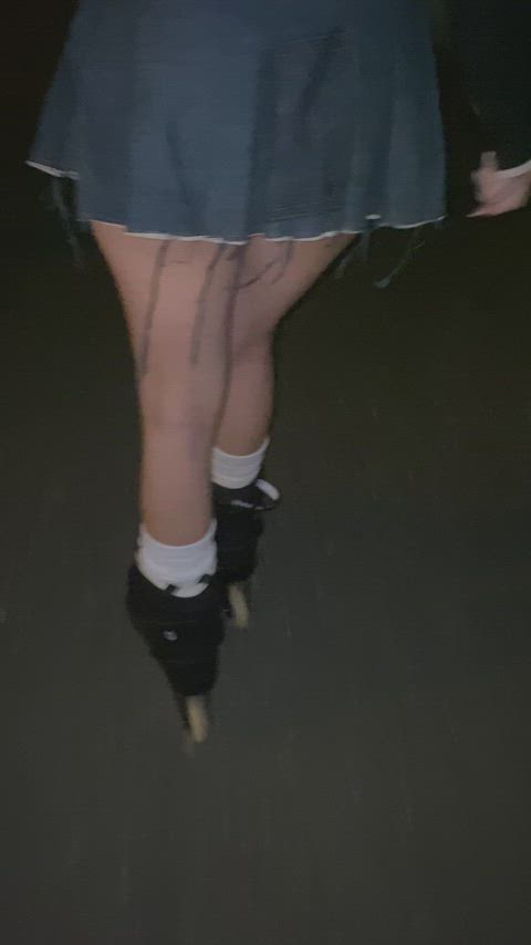 got caught lifting up my skirt while skating in public