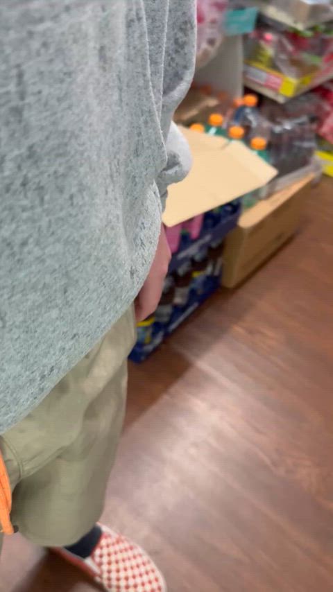 Pulling my cock out at the store! Dm me ;)