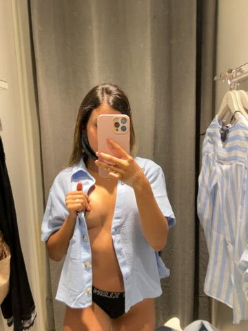 Nipples Dressing Room Titty Drop Boobs T-Shirt Fetish Ahegao Spit Deepthroat Porn GIF by eva_martinez_