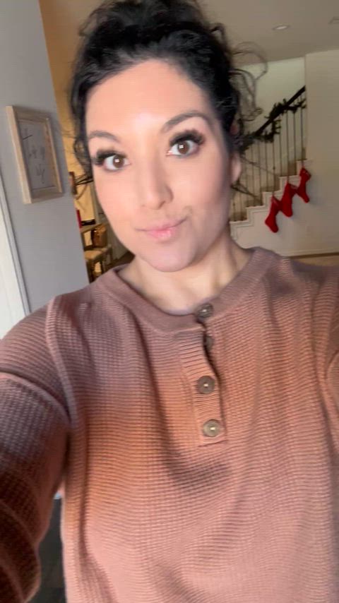 It might be sweater weather but these milf tits can’t be contained 