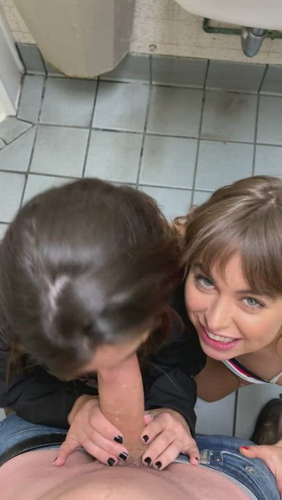 Riley Reid and Friend in a Bathroom