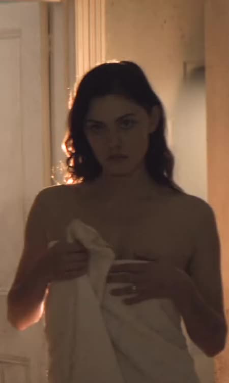 Phoebe Tonkin topless lip bite in Bloom