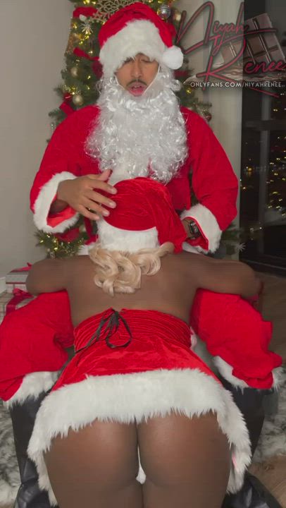 Santa makes niyah Renee suck and twerk