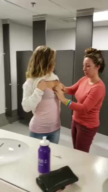 Who is the lactating dirty blonde girl?