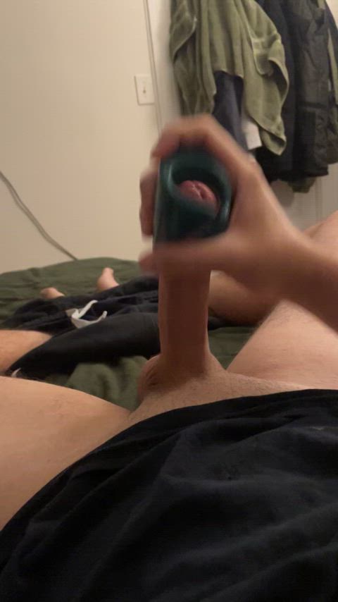 (26) Stroking my nut out with my gush :)