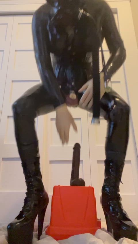 This might be a bit different for this sub, but caged and fucked in full latex coverage