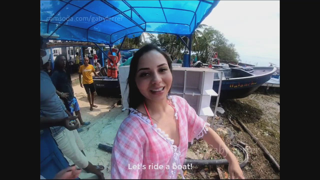 Ferry driver enjoys exhibitionist hottie [Gaby Ferrer]