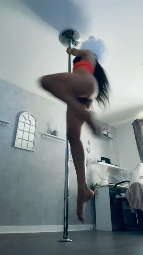 Your little British x Vincentian babe swinging on her pole