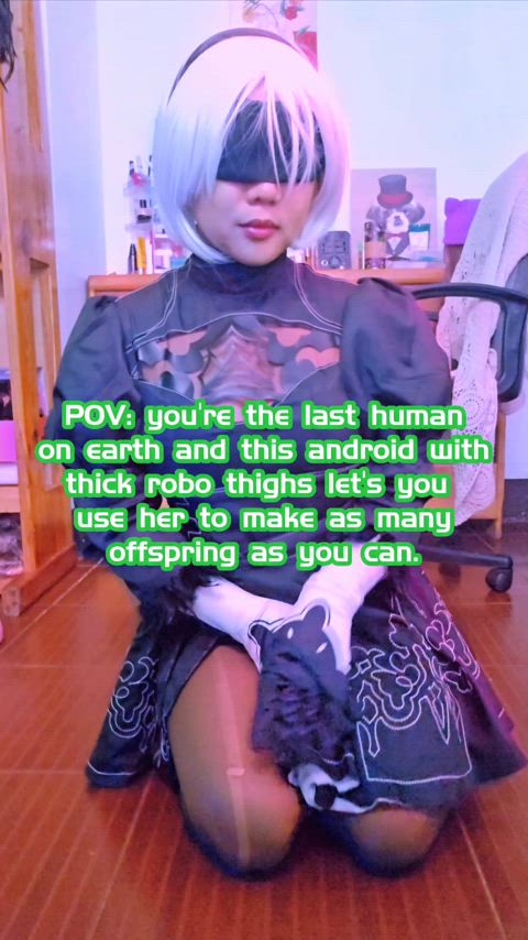 POV the machines wiped out every human so 2b helps you repopulate the earth by letting you breed her (cosplay by ExotiqFox)