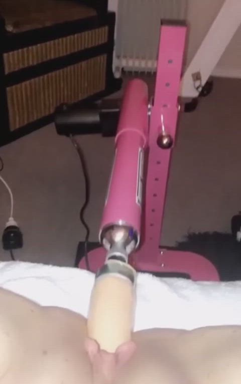 ...masturbation on dildo fuck machine with squirting