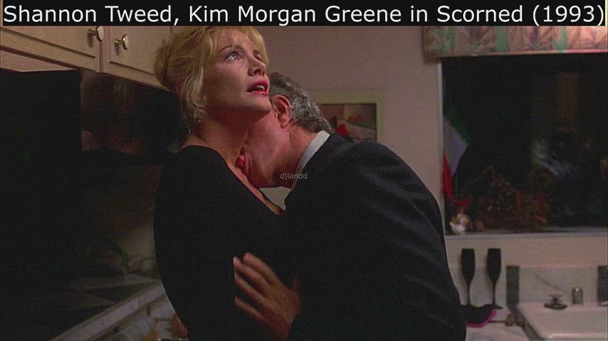 Wife Shannon Tweed gets used by her husband to get a promotion only to have his wife fucked with no promotion while the other guy gets the promotion and proceeds to make love with his own wife Kim Morgan Greene in Scorned (1993)