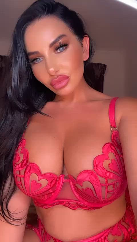 I love to dress up in sexy red underwear for you, but taking it off is so much more fun! Watch me get f****d on my FREE OnlyFans! Kimmy Italia Lopez