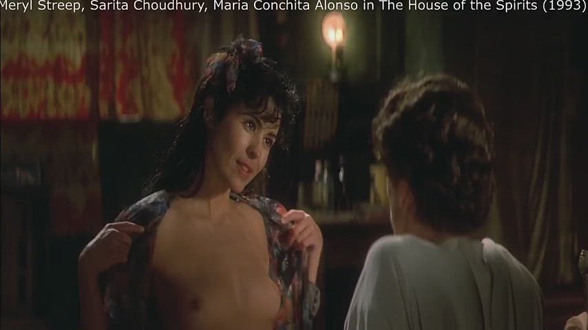 Richie rich Jeremy Irons cheats on Meryl Streep, forces Sarita Choudhury and uses Maria Conchita Alonso in The House of the Spirits (1993)