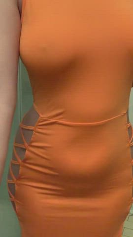 My favourite dress for two reasons- Its orange and it requires me to be pantyless