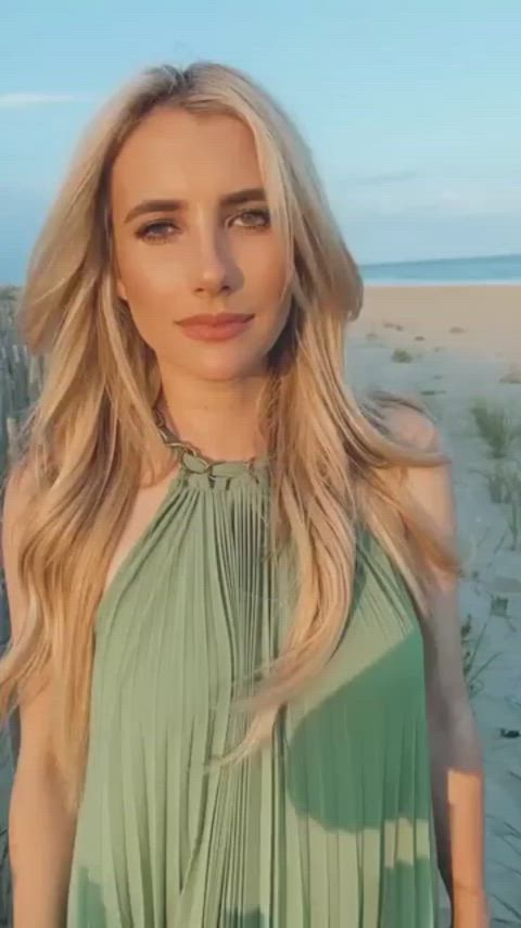 Emma Roberts is flattered after you tell her she's beautiful and that you want to eat your cum for her