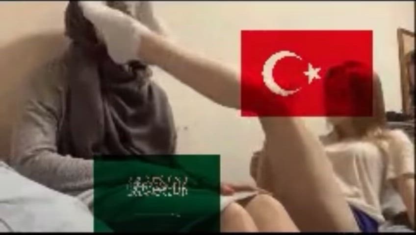 Sexy Turkish girls dominate Arab sluts all day long🤭 Who else do they dominate 